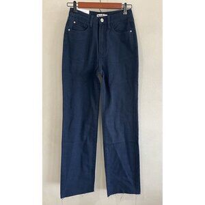 $138 We Wore What Jeans Womens Wide Leg High Rise Dad Jeans Size 25 Blue Cotton